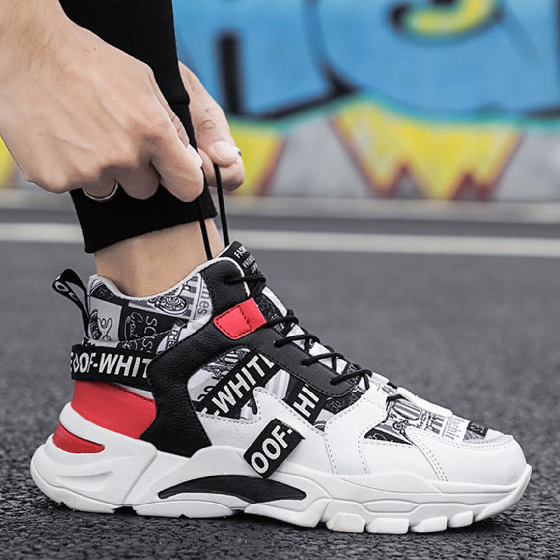 Mens High Top Streetwear Sneakers Chunky Sneakers Etsy