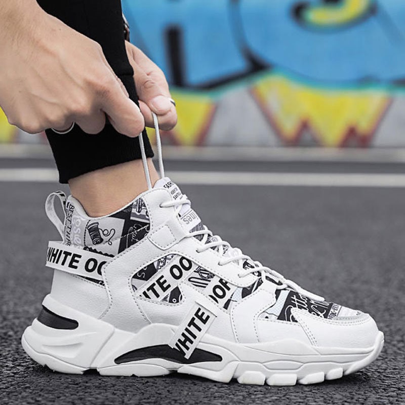 Mens High Top Streetwear Sneakers Chunky Sneakers Etsy