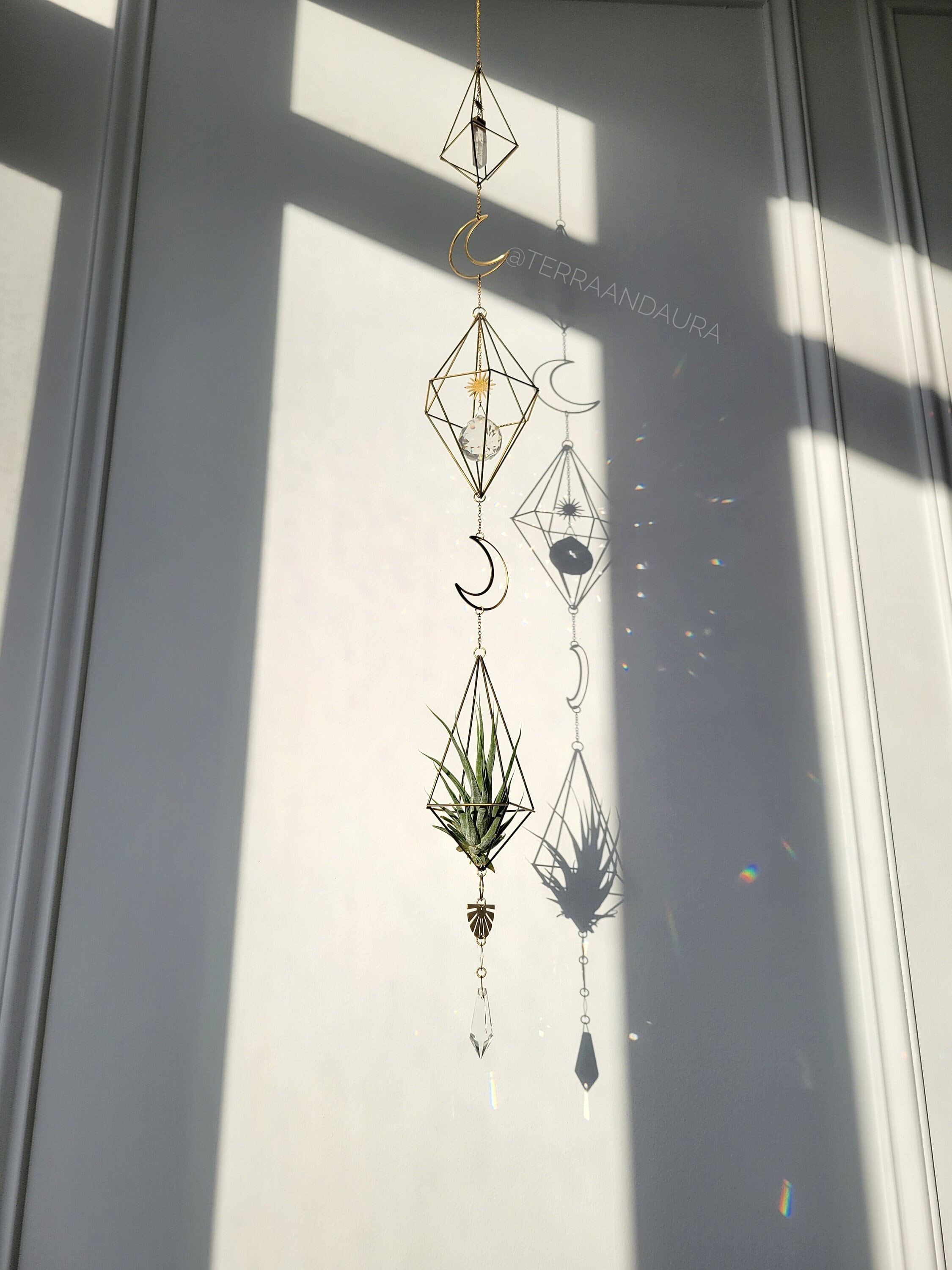 Triple Himmeli Crystal Suncatcher Mobile Sun Moon Clear Etsy