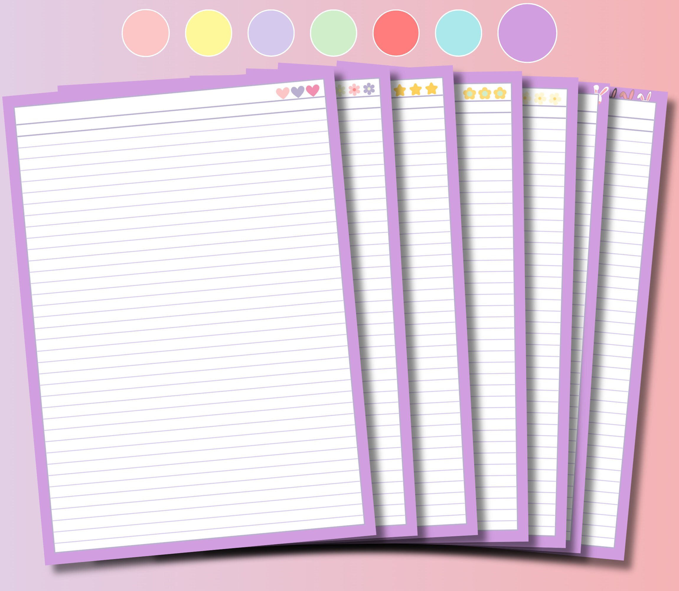 Notebook Paper Digital Download - School Paper - Lined Paper PDF ...