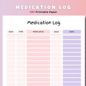 Medikations-Tracker, druckbare einfache Medizintabelle, wöchentliches Medikationslog, Ergänzungs-Tracker, druckbares Medikament-Tracker, Wellness-Tracker