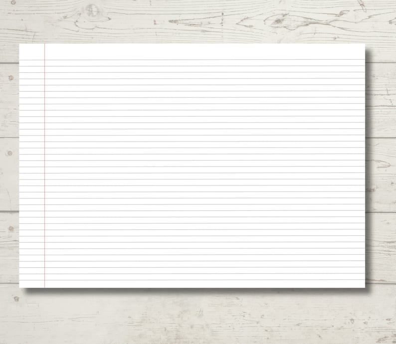 Horizontal Notebook Paper Digital Download, School Paper, Lined Paper ...