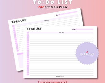 Printable To-Do List: Horizontal Task List Template (PDF Download)