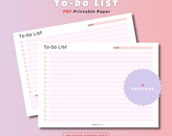 Printable To Do List: Horizontal Task List Template (PDF Download)
