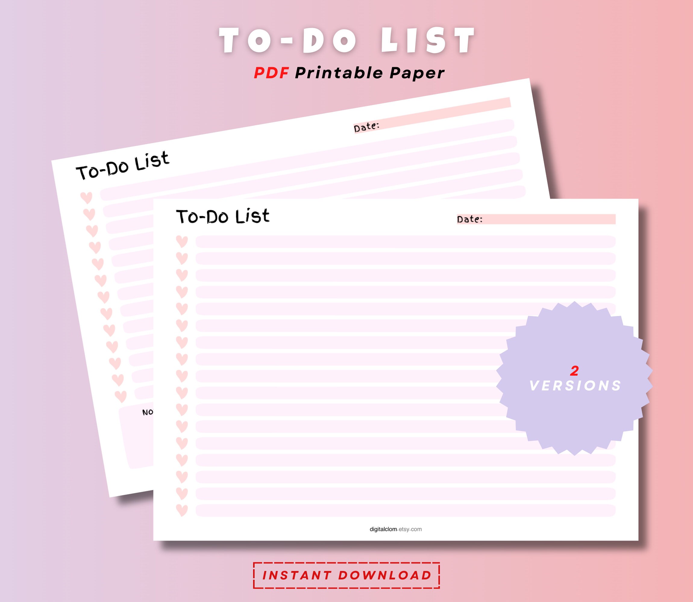 Horizontal Printable to Do List, to Do List Notepad, Printable Todo ...