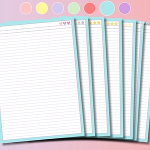 Notebook Paper Digital Download - School Paper - Lined Paper PDF Printable Paper - Lined Paper A5, A4, Letter Size, PDF, Planner pages, iPad
