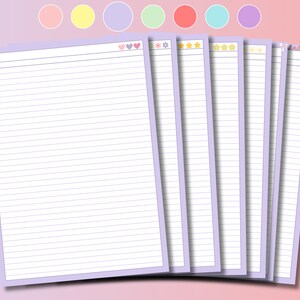 Notebook Paper Digital Download - School Paper - Lined Paper PDF Printable Paper - Lined Paper A5, A4, Letter Size, PDF, Planner pages, iPad