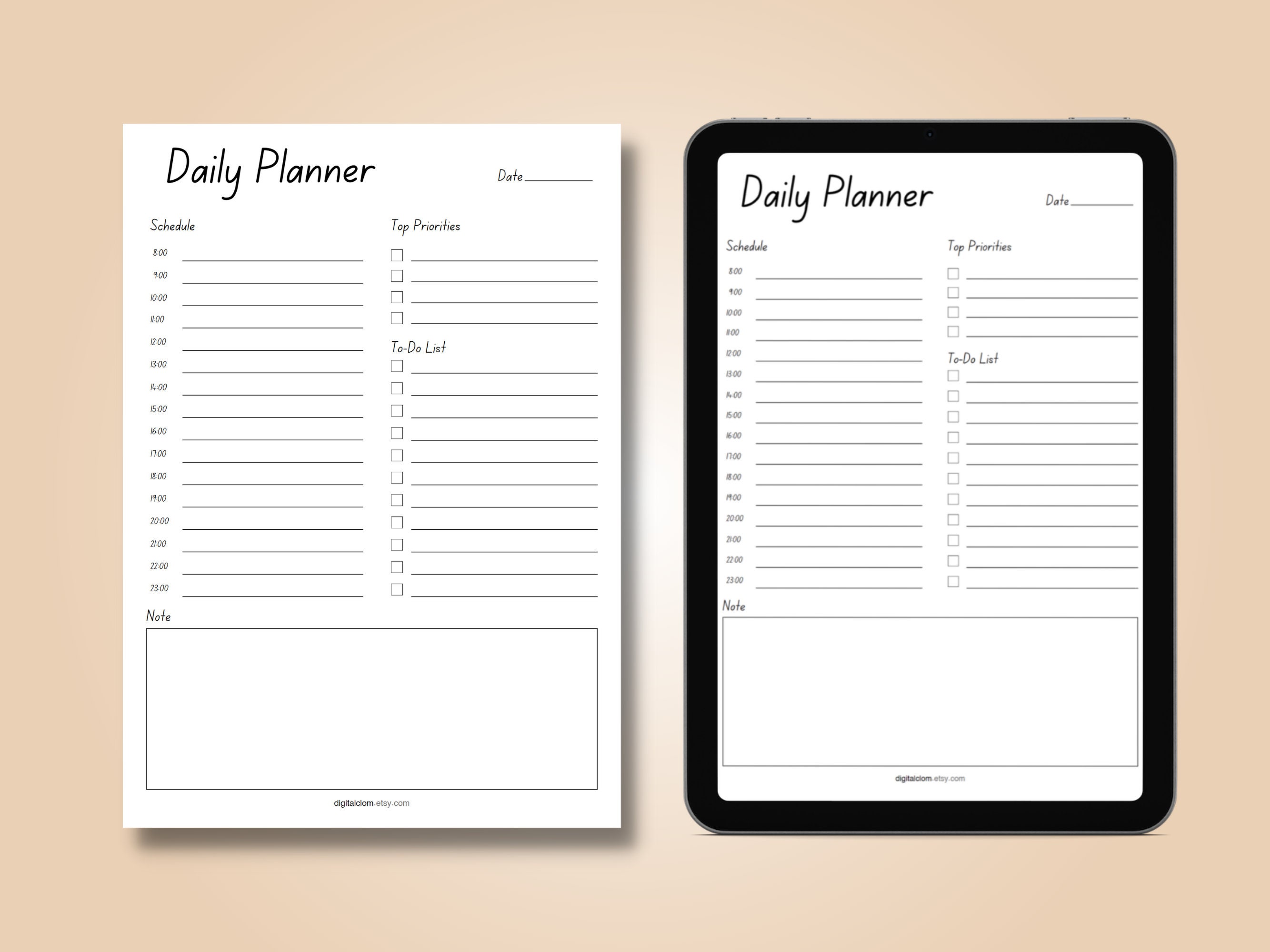 Daily Planner Printable, Daily to Do List for Work Personal Life ...