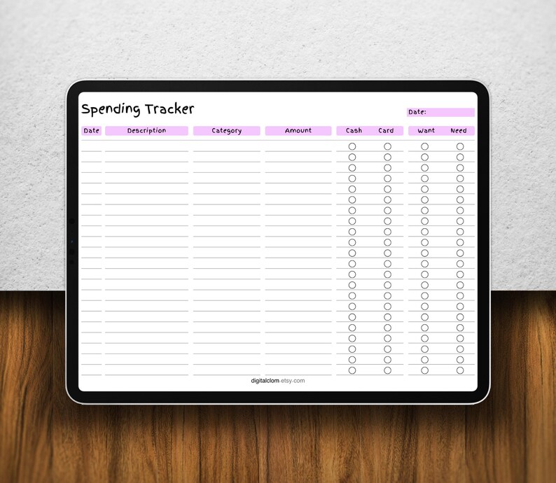 Spending Tracker Printable: Purple Expense Log, Savings Planner (PDF ...