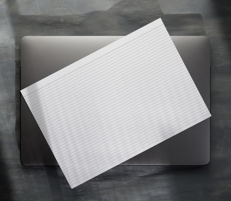 Horizontal Notebook Paper Digital Download, School Paper, Lined Paper ...