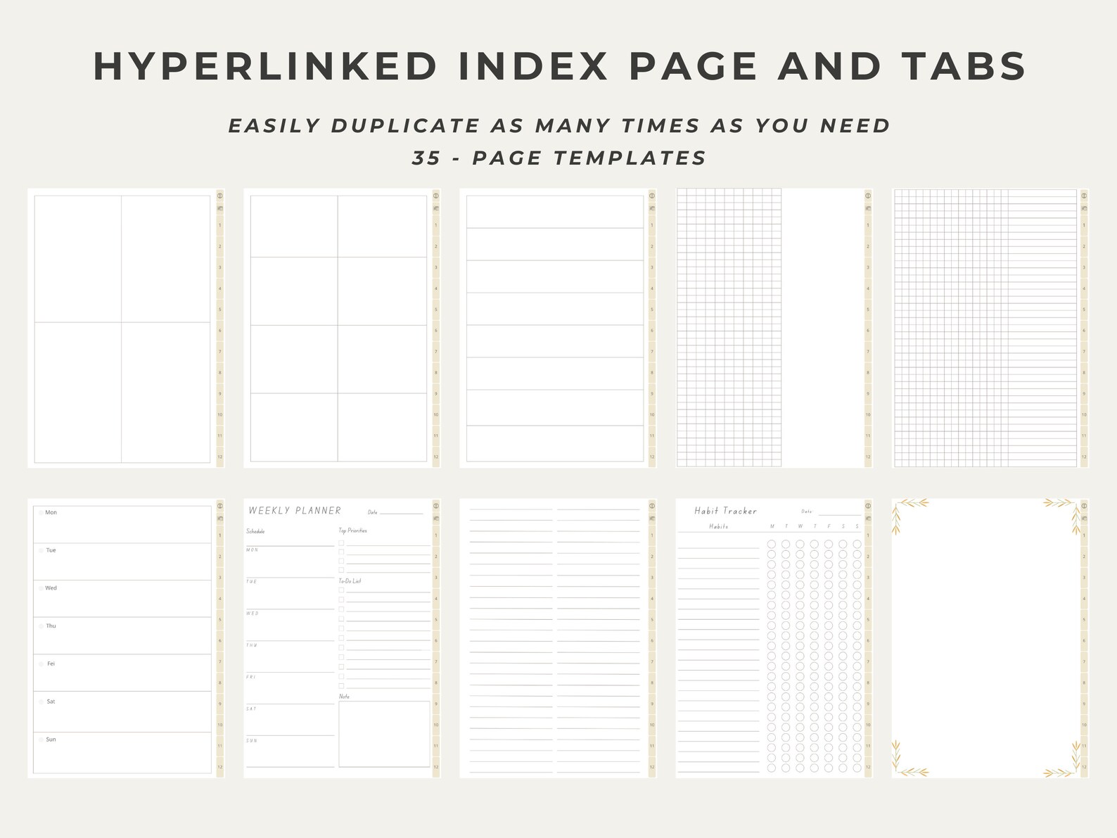 Student Notebook, Digital Notebook Hyperlinks, Goodnotes Notebook ...