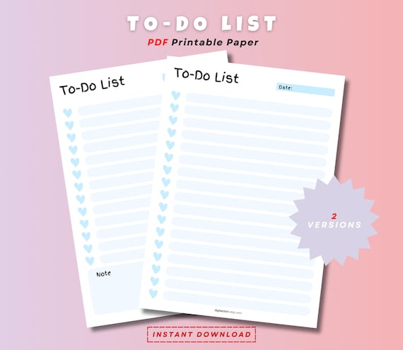 Printable To-Do List: Task List Template (PDF Download)