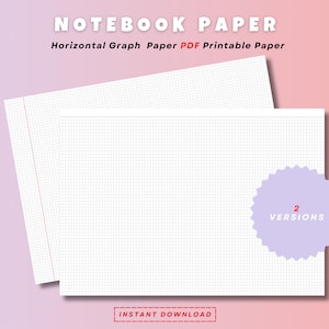 Horizontal Graph Paper: Lined Notebook Printable (A4/US Letter) (Digital Download)
