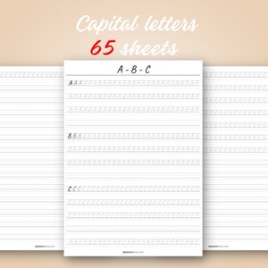 Hand Lettering DIGITAL DOWNLOAD English Handwriting Practice Sheets ...