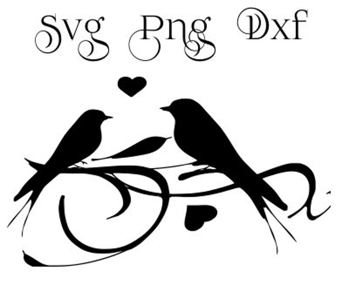 Lovebirds SVG Love Birds SVG Abstract Hearts Etsy UK