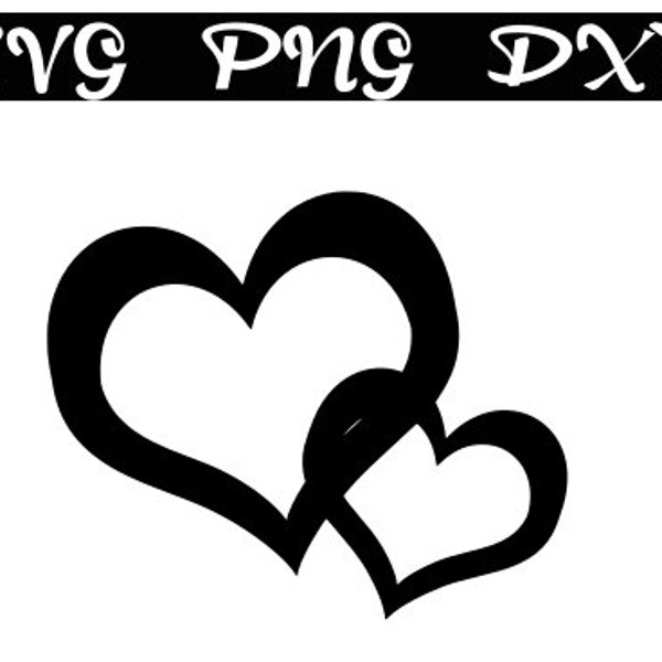 Entangled Hearts SVG | Hearts | Love | Marriage | SVG | Romance | Downloads | Valentine | T-Shirts | Abstract | Outline | Cricut