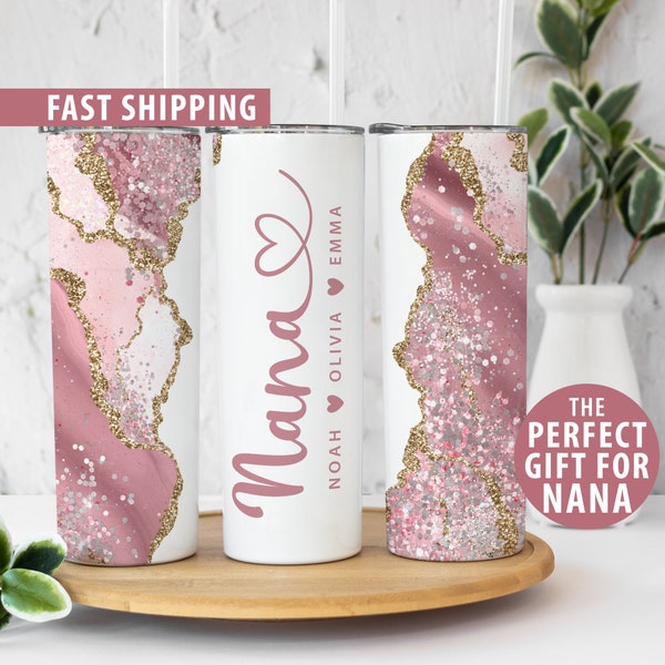 Personalized Nana Tumbler Gift from Grandkids for Mothers Day Gift Idea for Nana, Custom Nana Travel Cup Gift with Grandkids Names, Nana Mug