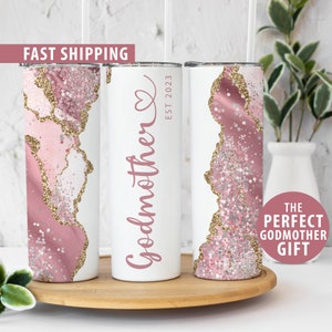 Personalized Godmother Tumbler Gift for Godmother Gift, Godmother Proposal, Baptism Gift Custom Religious Gift, Godmother Cup, Godmother Est