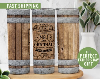 Fathers Day Tumbler Gift for Dad Tumbler, Best Dad Tumbler Cup Gift for Fathers Day Gift from Daughter 20 oz Skinny Travel Mug Gift for Dad