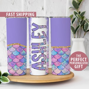 Personalized Mermaid Tumbler for Mermaid Gift, Custom Name Mermaid Tumbler Cup Gift for Girl, Mermaid Mug Gift for Teen Gift for Birthday