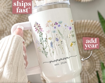 Custom Mommom Tumbler New Mommom Gift for New Mommom Tumbler 40oz Floral Mommom Cup Mommom Travel Mug Mommom Mothers Day Gift from Grandkids