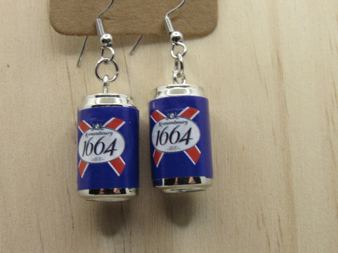 1664 Beer Can Dangle Earrings Etsy