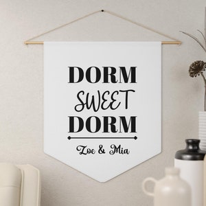 Dorm Sweet, Dorm Pennant Sign Personalized, Dorm Decor For College Girls Wall
