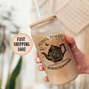 Acotor Suriel Tea Co Glass Cup, Suriel Tea Mug, Acotar Tumbler, High Lord Hot Tea 16oz Frosted Tumbler,