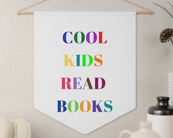 Banner para aula con libros para niños, decoración de pared Montessori, decoración de pared para niños, profesor de lectura de libros