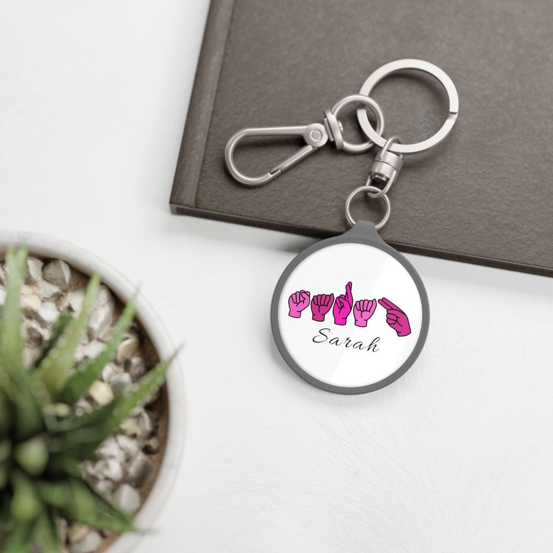 ASL Keychain, ASL Name, ASL for Kids, Name Keychain Personalized - Etsy