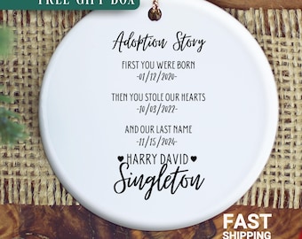Personalized Adoption Ornament, Officially Adopted, Foster To Adopt Gift, Gotcha Day Gift, Adoptive Parents, Adoption Announcement