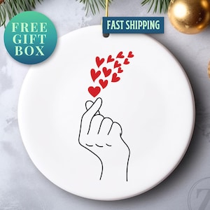 Finger Heart Ornament, Snap Fingers Ornament, Korean Finger Heart Ornament