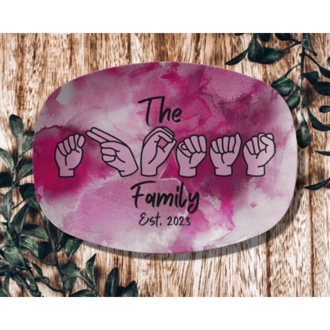 ASL Family Platter ASL Wedding Gift Sign Language Gift ASL - Etsy