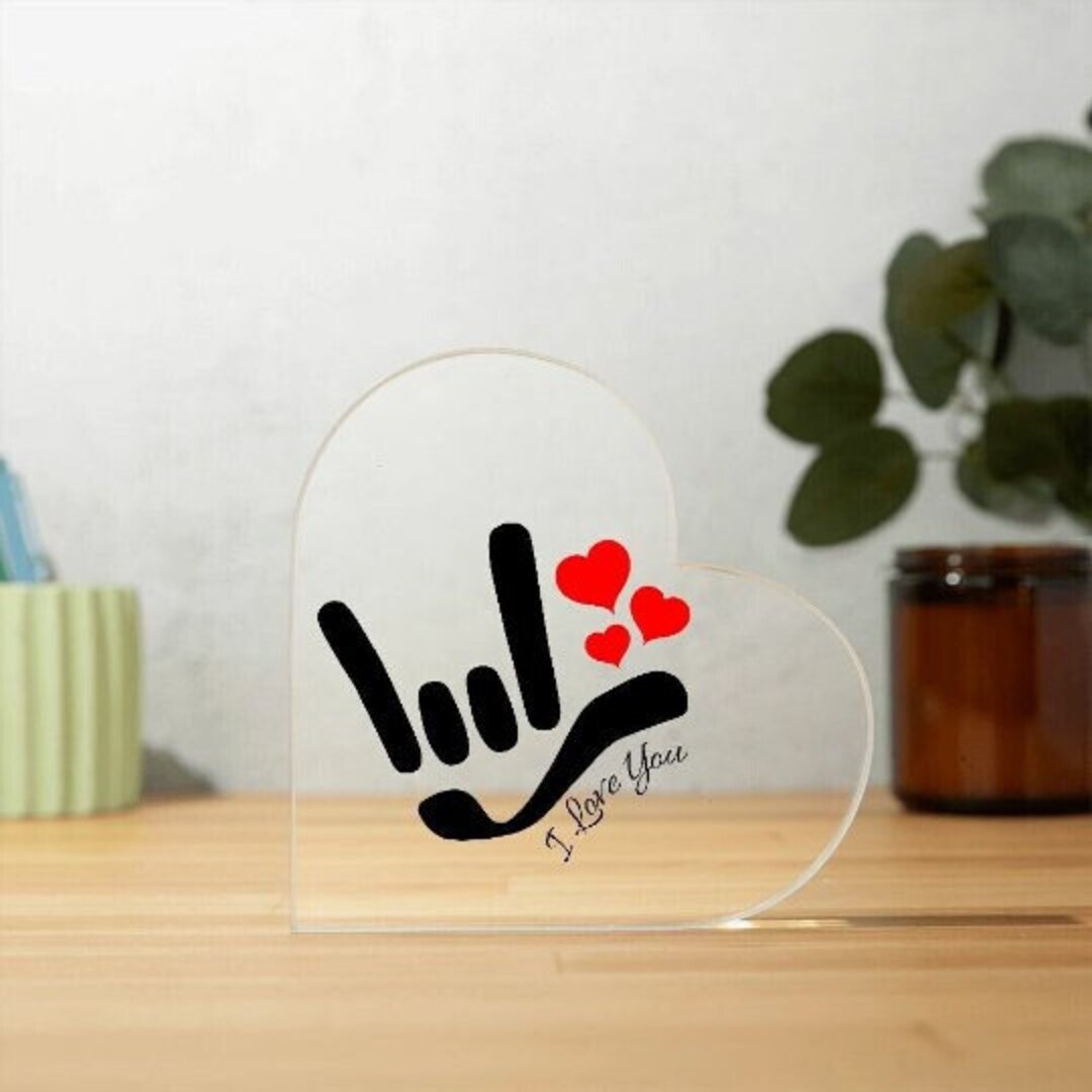 ASL I Love You Sign, Sign Language Decor, Love Plaque, Acrylic Plaque