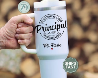 Principal 40oz Tumbler With Lid Straw, Principal Tumbler with Handle, Principal Appreciation Gifts, Principal Travel Mug, Principal Cup