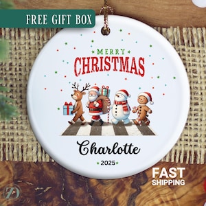 Personalized Name Christmas Ornament, Custom Christmas Crossing Ornament, Girls Name Ornament, Boys Name Ornament Keepsake