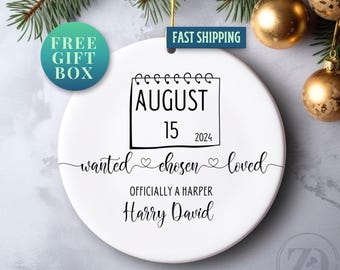 Adopted Ornament for New Parents, Officially Adopted, Foster To Adopt Gift, Gotcha Day Gift, Adoptive Parents, Adoption Announcement