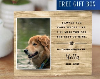 Dog Loss Photo Gift, Personalized Dog Memorial Picture Frame, Custom Pet Memorial Keepsake, Pet Sympathy, Pet Remembrance, Pet Bereavement