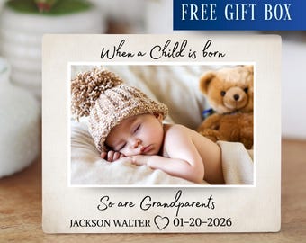 New Grandparent Picture Gift, When A Child is Born Photo Frame, Personalized New Grandparent Baby Announcement Keepsake Gift