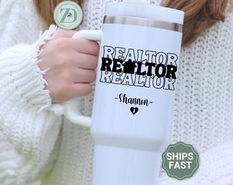 Realtor Tumbler Personalized, Custom Relator Gift, Personalized Realtor Travel Cup, Realtor Closing Gift, Realtor Gifts for Agents