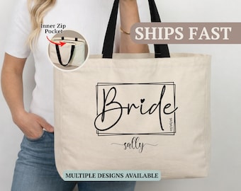 Bride Weekender Tote Bag, Bridal Tote Personalized, Custom Wedding Tote Bags, Bride To Be Tote Bag, Bridal Party Tote