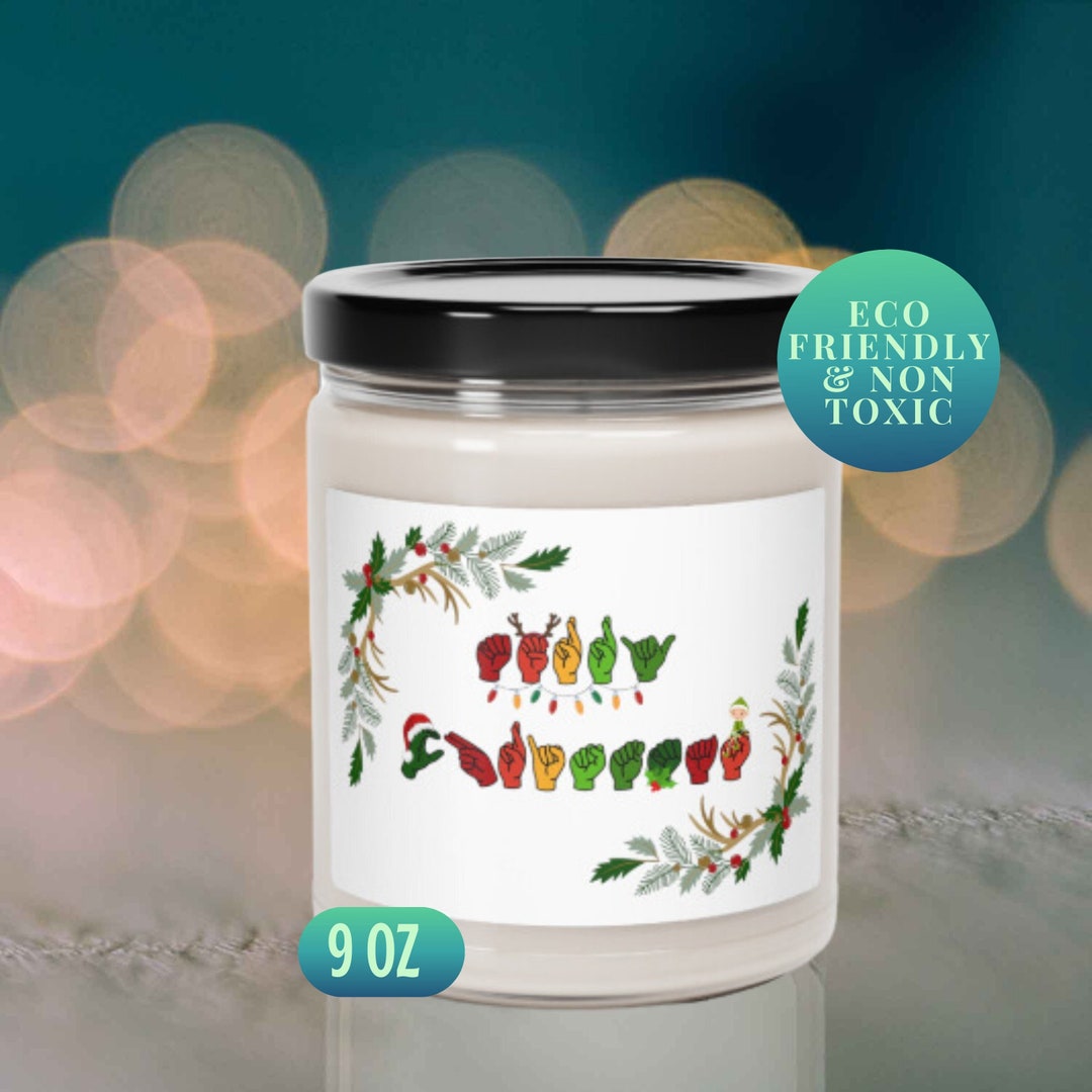 Merry Christmas ASL Candle ASL Christmas Decor Sign Language Etsy