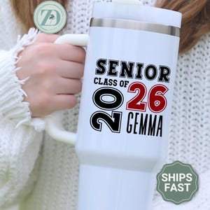 Personalized Senior Class of 40oz Tumbler, Senior 2026 Tumbler, Custom Graduation Tumbler with Handle, High School Graduation Tumbler Gift