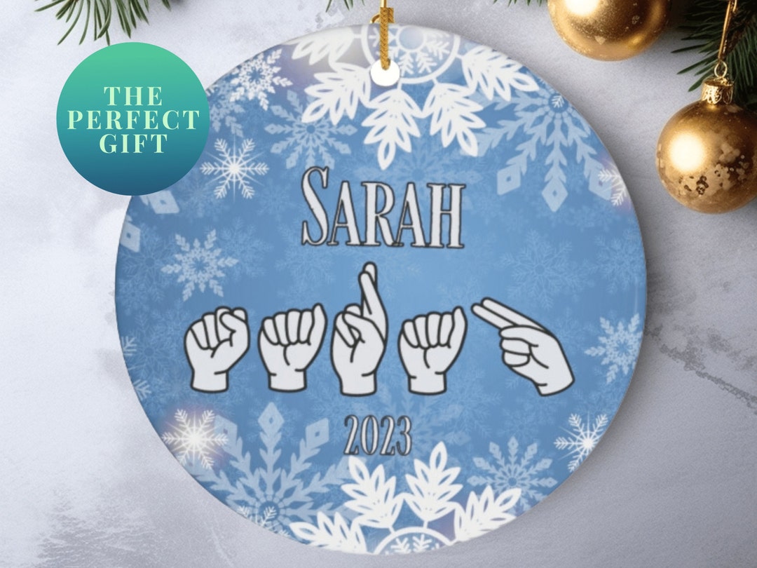 ASL Christmas Snowflakes Ornament, Deaf Ornaments, Deaf Gifts, Sign