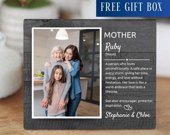 Mom Definition Photo Board, Custom Mom Print Mother's Day Photo Gift From Daughter, Personalized Mom Photo Birthday Gift