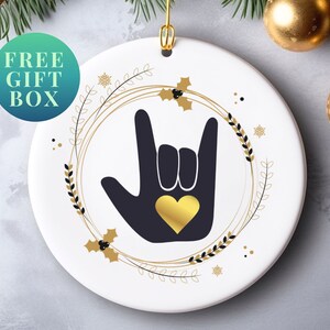 ASL ich liebe dich Ornament, Zeichensprache ich liebe dich, ASL Ornament