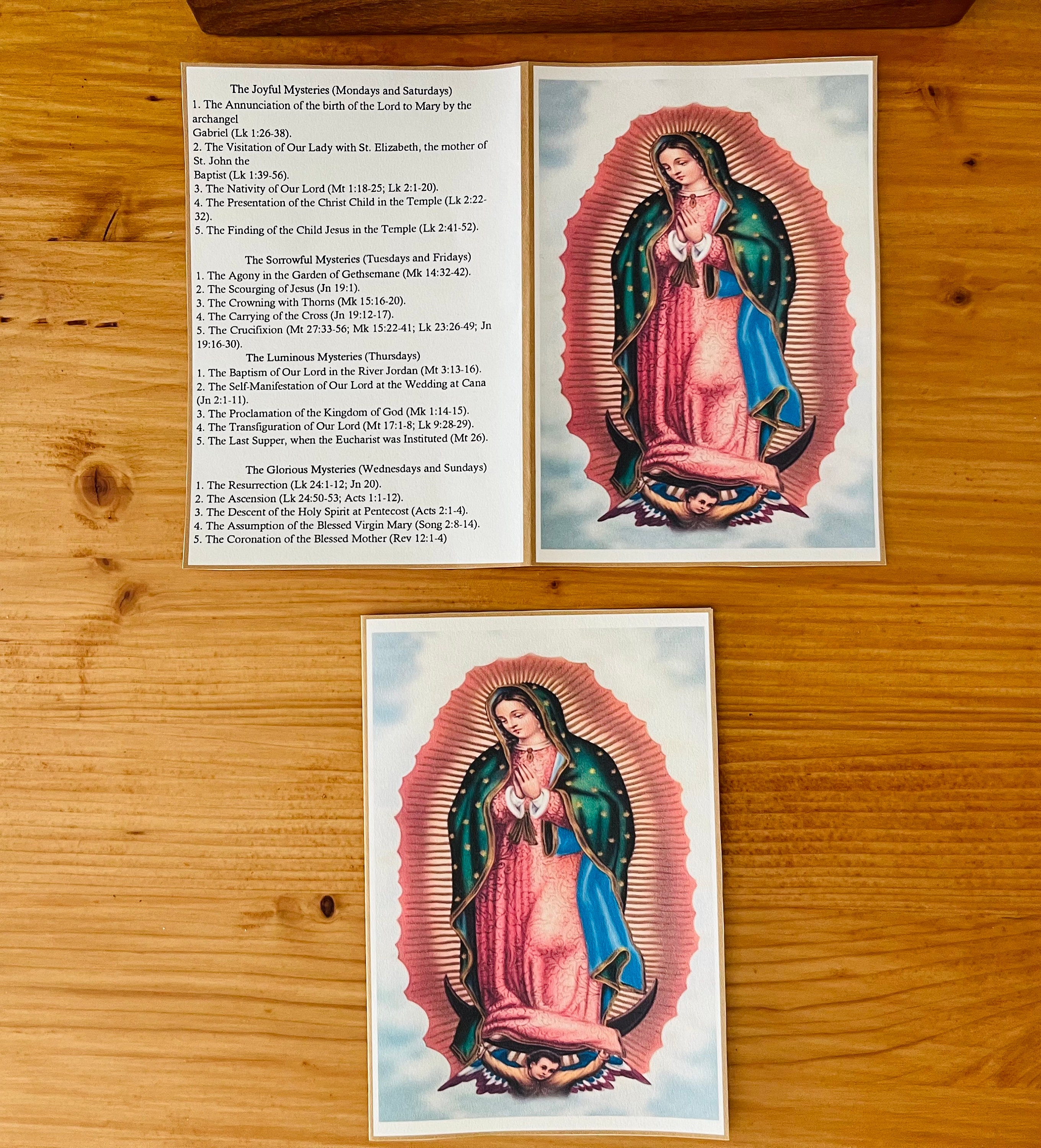 thumbnail image 2 of Mysteries Of The Holy Rosary Laminated Holy Cards – Set Of 25 – Made In Italy 2 of 3