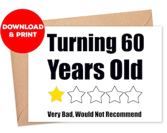 Printable 60th Birthday Cards Funny Tuxedo Cat 60 Birthday - Etsy