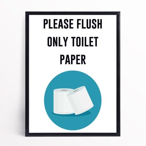 Flush Only Toilet Paper Sign, Only Toilet Paper Sign, Bathroom Sign, Printable Bathroom Sign, Printable Signs, Septic Tank Sign,