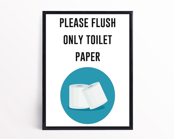 Flush Only Toilet Paper Sign Only Toilet Paper Sign Bathroom | Etsy